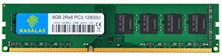 8GB DDR3, Rasalas 8GB 1600MHz DDR3 PC3 12800U 1.5V CL11 2Rx8 PC3 DDR3 DDR3 1600 Dual Rank Unbuffered 240 Pin DDR3 UDIMM Desktop Memory