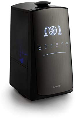 Klarstein VapoAir Opal - Ionizer, Humidifier, Indoor Climate, LED, Screen Touch Operation, Remote Control, 300 ml/h, Tank 5L, Auto Stop, Black/Anthracite