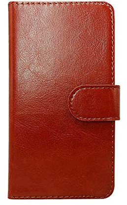 DQG Hülle für Gigaset GS110, Schutzhülle Tasche PU Leder mit Kreditkarten Geldfächern Schale und Weiche Case Handyhülle Standfunktion Cover für Gigaset GS110 (6.10) - Brown