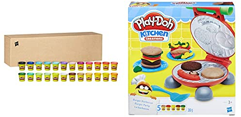 Play-Doh Pack 24 Botes (Hasbro 20383F03) & Play Doh La Barbacoa (Hasbro B5521EU7), Color/Modelo Surtido