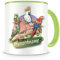 Samunshi® Kindertasse mit Namen Tasse Papagei und bunte Vögel Personalisierte Tasse mit Namen Kinder Kinderbecher mit Namen Kindergarten grün 300ml
