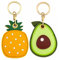 Tomcrazy 2 Pack 3in1 Protective Case for AirTag/Samsung Galaxy SmartTag/Huawei Tag/Tile Pro 2022 Mate/Access Card Keychain Tracker Cover Key Ring for Bag/Suitcase (1 Avocado & 1 Pineapple)