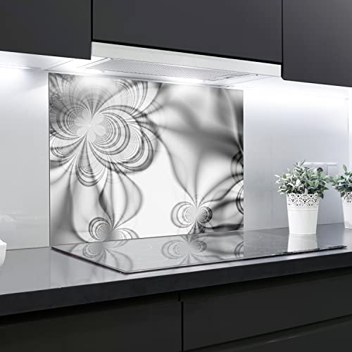 Crédence en verre trempé résistant à la chaleur - Décoration - 90 x 65 cm - Épaisseur 4 mm - Parfait derrière les cuisinières à gaz, céramique et induction - Facile à nettoyer et à suspendre