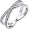 ChicSilver Silber Damenring X Form Fingerring mit Zirkonia Promise Ehering Verlorbungsring Freundschaftsring Hochzeitsring für Paar Pärchen