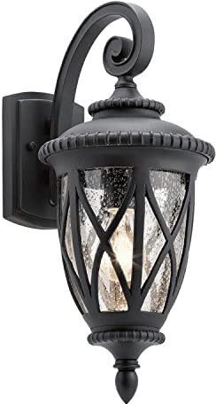 Licht-Erlebnisse Außenwandleuchte Schwarz E27 IP44 Rustikal Gartenlaterne Wandlampe Antik Hauseingang Terrasse