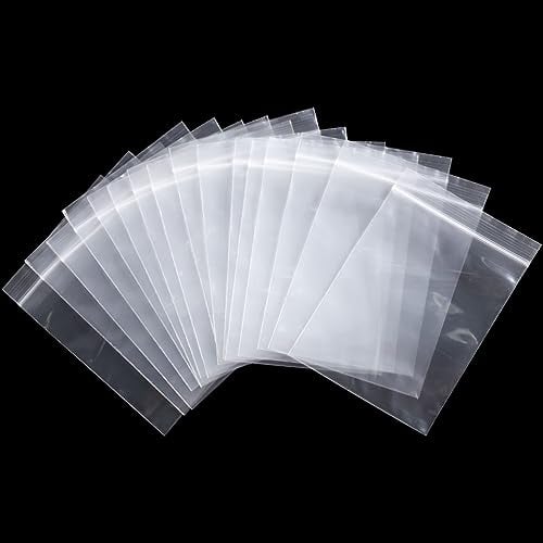 Lot de 100 sacs à fermeture éclair transparents en polyéthylène étanches pour ranger de petits objets, bijoux, bonbons (7 × 10 cm)