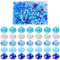 PandaHall 500 Cuentas de Cristal Azul, 6mm Cuentas de Cristal Facetadas de Mar Azul 5 Colores Espaciadores de Cuentas Sueltas para Pulseras Bohemias de Verano Collares Bolsos Manualidades Joyas
