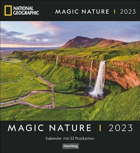 Postkartenkalender Magic Nature - National Geographic Kalender 2023 - Harenberg-Verlag - Postkartenkalender mit 53 heraustrennbaren Postkarten - 16 cm x 17,5 cm