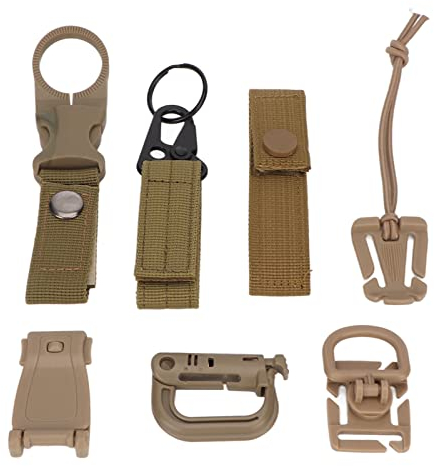 Molle Attachments, 30 Pcs Molle Attachments D Buckle Backpack Buckle Nylon Ribbon Backpack Accessories for Picknicks Homes Factories (Bräunen)