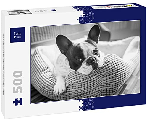 Lais Puzzle Französische Bulldogge in schwarz weiß 500 Teile