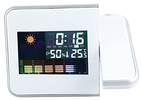 Sveglia da Comodino Proiettore Temperatura Sveglia a Proiezione Muta per Camera da Letto