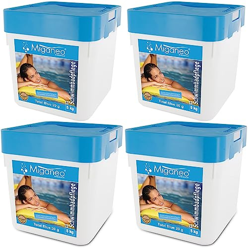 Miganeo Multitabs/Chlortabletten 20 g - Total Blue All-in-One 20 kg - Langsamlöslich | Stabilisierend | Kristallklar