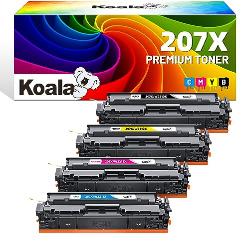 Koala 207X Kompatibel Tonerkartusche als Ersatz HP 207A 207X Multipack W2210X W2211X W2212X W2213X für Color Laserjet Pro MFP M283fdw M255dw M282nw M283fdn M255nw Drucker - Schwarz Cyan Gelb Magenta