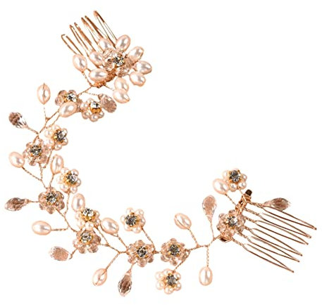 VINTORKY Lussuoso Pettine Per Da Sposa Con Copricapo Di Cristallo Floreale Accessori Per Da Sposa Per Addii Al Nubilato