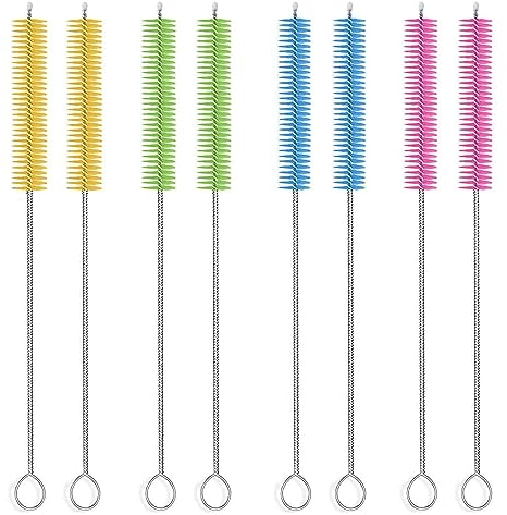 8 Stück Lange Strohhalm Reinigungsbürste, 20cm Strohbürste zur Leichten Reinigung,Strohhalm Bürste, Flaschenbürste Dünn für Babyflaschen, Trinkhalme, Teekannen und Mehr(15mm Borsten)