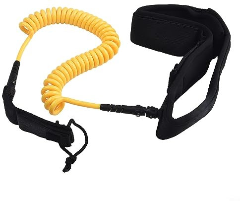 Surfbrett-Taillenseil, vertikales Paddelbrett, Surfbrett-Taillenseil, 3 m, 7 mm, Surfleine, Surfbrett, elastische Schnur, ausziehbar auf 300 cm, Gelb