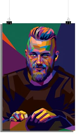 25 Artstreet Ragnar Lothbrok Vikings Poster | Kunstdruck | 180 g mattes Papier | Wanddeko für Wohnzimmer und Jugendzimmer | 60 x 90 cm