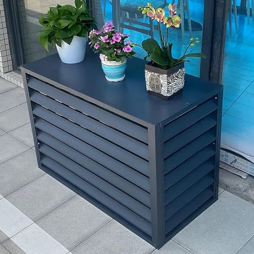 Aluminium Klimaanlage Abdeckung, Sichtschutz Für Den Außenbereich, Schutzgitter Für Klimaanlagen Und Wärmepumpen, Mülltonnenbox Gartenbox Schutzgitter Verkleidung, Außenklimaanlage Abdeckungs ( Color