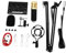 OFFSCH 11Pcs Condenser Microphone with Live Sound Cards for Karaoke and Webcast Adjustable Bracket Noise Reduction Easy Installation for Phone and Computer Streaming