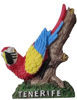 MUYU Craft 3D Parrot Tenerife Spain Fridge Magnet Travel Souvenir Refrigerator Decoration Resin Hand Painted Craft Collection