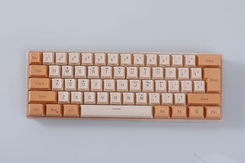60% Gaming Keyboard, 61 Keys, RGB Backlit, Wired Keyboard, for Windows/Mac/IOS (Orange/Khaki)
