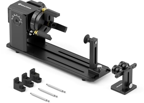 SCULPFUN RA Pro Laser-Rotationswalze Rotary Roller für Lasergravierer mit 3 Backen, 3 in 1 Multifunktions Backenfutter Rotation zum Lasergravieren von zylindrischen unregelmäßigen runden Objekten