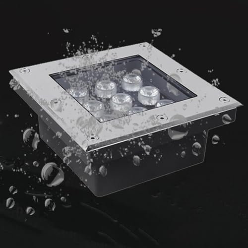 Focos Suelo Led Exterior - Empotrable Al Aire Libre Focos, Proyector LED De Bajo Voltaje De 12 V A Prueba De Agua IP67, Lámpara De Jardín Enterrada, Para Terraza/Jardines/Caminos De Piscinas(Green,12