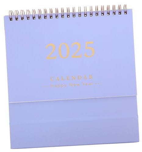 BCOATH 2025 Englischer Tischkalender Minimalistischer Tischkalender mit Standfunktion fürs Büro Wiederverwendbarer Kalender Tischkalenderkarte