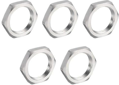 QUARKZMAN 2Stk Guss Rohr Fitting Sechskant Kontermutter 304 Edelstahl Sechskant Kontermutter 1 Innengewinde (DN25) für Festwasser Besen und Unterboden Reiniger