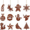 Otuuz 12 Stück Christbaumschmuck Rost Dekohänger Hirsch Stern Schneemann Rostdeko Metall Rostige Weihnachtsdeko Weihnachtsschmuck Weihnachtsanhänger für Weihnachtsbaum Gartendeko 8 cm