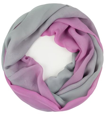 Gloop Damen Schal leichter Langschal Loop Schlauchschal Tuch Viele Farben (Grau+Dunkelpink)