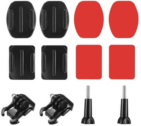 12 Pcs Halterung Sets Halter Mount Halterungen Zubehör Klebehalterung Helmbefestigung,Flache und Gebogene Klebehalterung Halterung,Kompatibel mit GoPro Hero Session 4,3,3+,2,1 Action Kamera