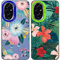 Tedyhulle 2 Pièces coques de protection pour téléphone portable Honor 200 Pro - Motif vintage fleurs et feuilles - Pour femmes et filles - Coque de protection en TPU résistant aux chocs et aux rayures