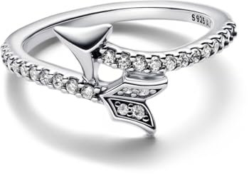 PANDORA Moments Funkelnder Pfeil Ring aus Sterling Silber mit Zirkonia, Größe: 56, 193619C01-56