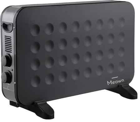 Meown Electric Convector Heater, Portable Electric Heater with 3 Heat Settings (750W/1250W/2000W) & Adjustable Thermostat, Silent Room Radiator with Overheat & Tip Over Protection for Home & Office