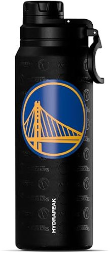 Hydrapeak NBA Offiziell lizenzierte Golden State Warriors Active Wasserflasche mit Becherdeckel und Griff, wiederverwendbar, Edelstahl, doppelwandig, isoliert, Sportgeschenk