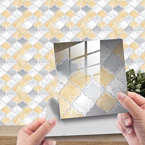 Marmor-Fliesenaufkleber, 25 Stück (20 x 20 cm), zum Abziehen und Aufkleben, Tapete für Küche, Badezimmer, Treppen, selbstklebende Wandfliesen, Heimdekoration, DIY, zum Aufkleben auf Fliesen, einfach