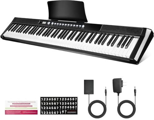 Digital Piano Keyboard 88 Tasten Digitalpiano In Voller Größe Halbgewichtet Mit 2 Lautsprechern Klaviertastatur Für Anfänger