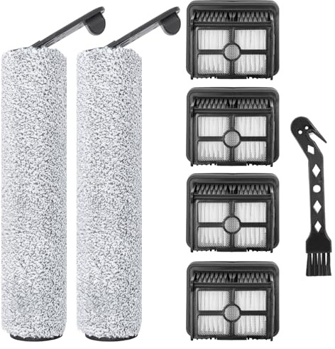 Heykewi Rouleau de Brosse et Filtre HEPA pour Dreame H12S Aspirateur Accessoires, 2 Brosse à rouleau, 4 Filtre HEPA, 1 Brosse de nettoyage