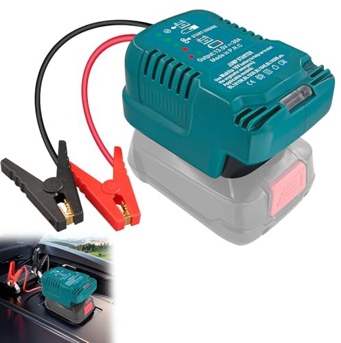 Auto Starthilfe Powerbank Adapter für Makita 18V Akku, Jump Starter Auto, 12V Tragbarer Batterie Booster Adapter, Auto Safe Batteriestarter(Batterie Nicht inbegriffen)