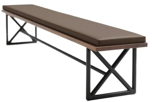 WLXFF Leder Bankauflage mit Reißverschluss, Waschbare Bierbankauflagen Gepolstert Auflage bankauflage Outdoor sitzauflagen gartenmöbel für Biertisch,No2,160X40X3CM