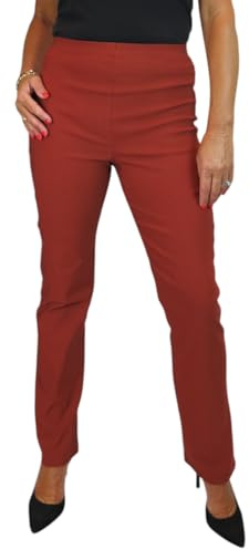 Paulo Due Women's Elasticated Waist Trousers Pull On High Waist Straight Leg Trousers Evening Day Office Work 8-22 | High Waist Straight Leg Ladies Trousers, Evening Day Office Work, Very Stretchy Material UK
