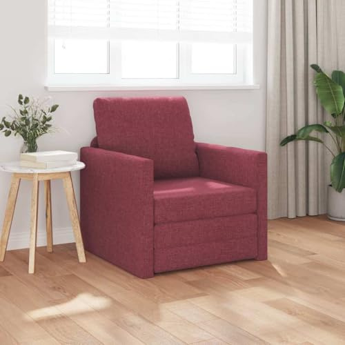 GeenYuu Schlafsofa Weinrot 74x77x81 cm, Samt Velours, Klappbares Gästebett für Wohnzimmer, Langlebiges Design, Platzsparend für kleine Räume