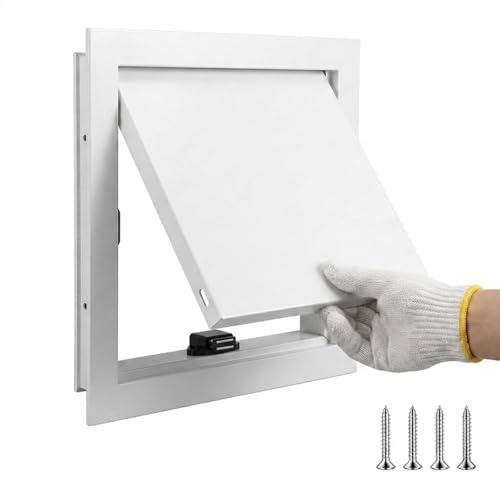 Trampilla de Inspección Magnética en Aleación de Aluminio, Puerta de Registro para Pladur y Techo, Panel de Acceso Extraíble, Tapa de Contador Eléctrico Blanca Fuerte(White,200x400mm)