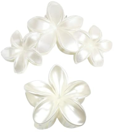 2 Pezzi Fermagli per Capelli con Fiori, Grande Pinza a Artiglio Hawaiana Ibisco, Accessorio per Capelli Donna per Capelli Spessi e Fini Regalo