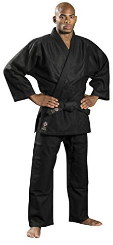 Ronin Brand Schwarze Judo-/Ju-Jitsu-Uniform – Kampfsport-Gi für Kempo, Kendo, BJJ, Karate, Grappling, Aikido, Aiki-Jujitsu, Schwarz, 6