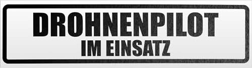 Kiwistar Drohnenpilot Im Einsatz Magnetschild Schild magnetisch - 60cm Schwarz - reflektierend - Magnetfolie für Auto PKW Kfz