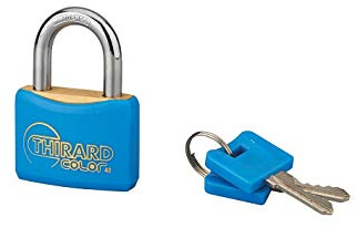 THIRARD - Cadenas à clé COLOR bleu 40 mm