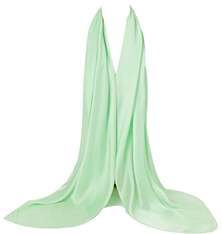 Bellonesc Seidenschal, 100 % Seide, lang, leicht, Sonnenschutz-Schal für Damen, Mintgrün, Einheitsgröße