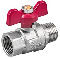 zencQ Kugelhahn mit Verschraubung 1/2 Zoll MF, Messing Kugelhahn mit Flügelgriff, Kugelventil aus Messing Anschluss mit Innengewinde und Außengewinde Flügelgriff für Industrie, Wasserpumpen(1/2)